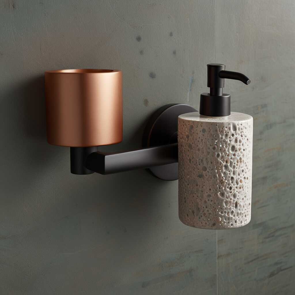 Excellent bronze bath mat holder